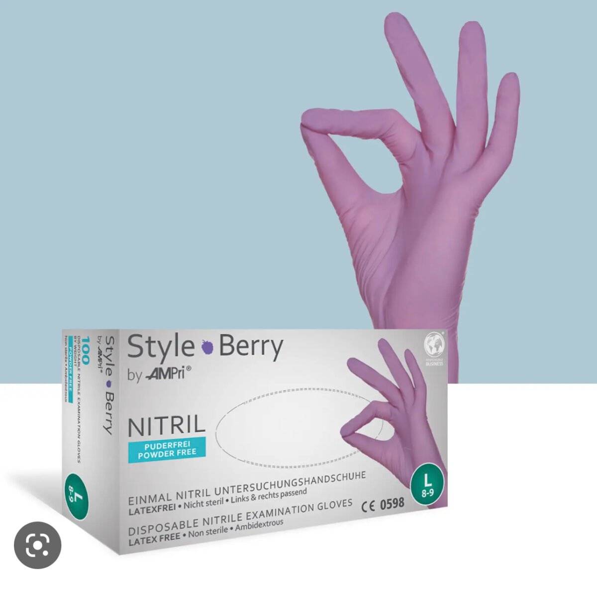 Nitrile gloves, purple ( BERRY) powder free