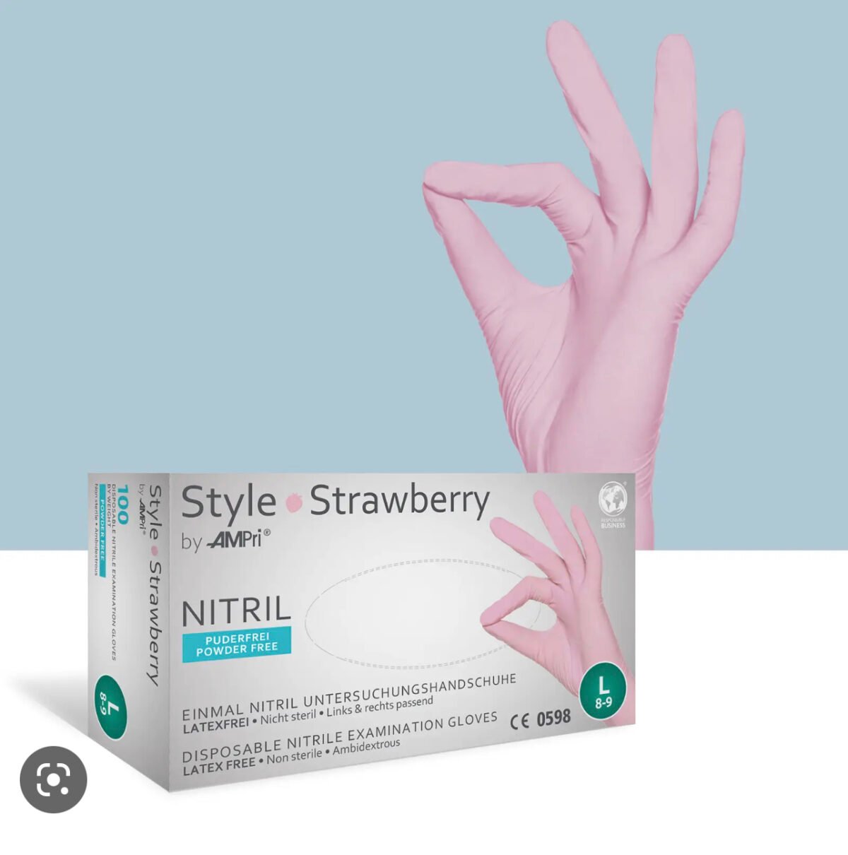 Nitrile gloves, pink ( STRAWBERRY)powde  rfree