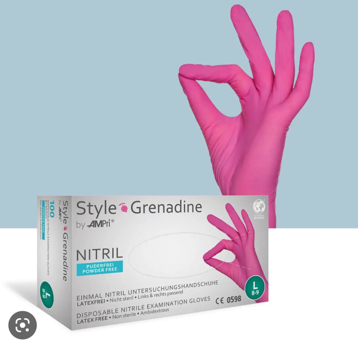 Nitrile gloves, magenta, pink( GRENADINE) powder free