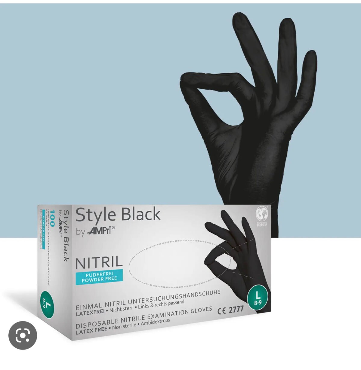 Nitrile gloves, BLACK ,powder free