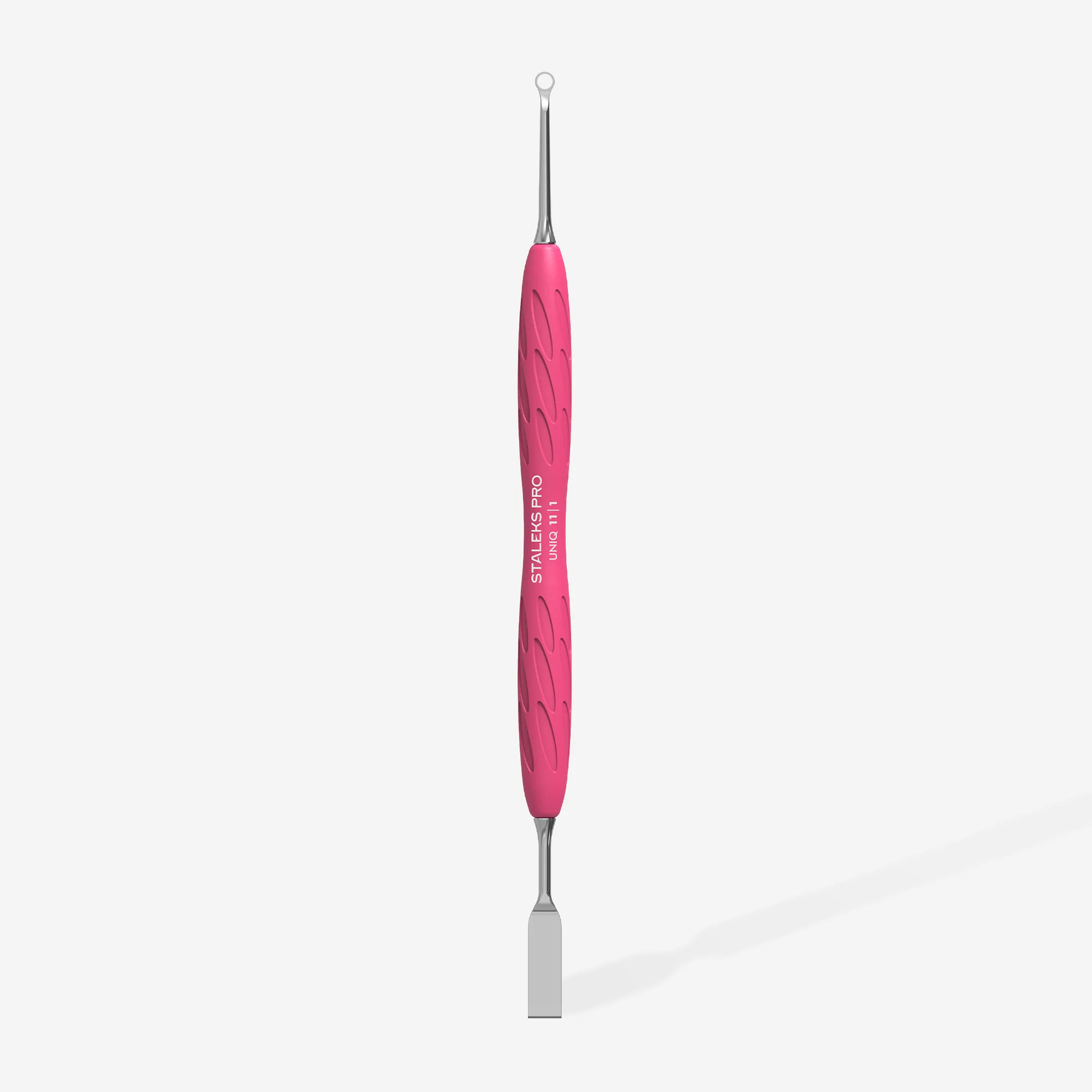 Manicure Pusher Gummy With Silicone Handle UNIQ 11 TYPE 1 (Straight Flat And Loop Pusher) - Image 3