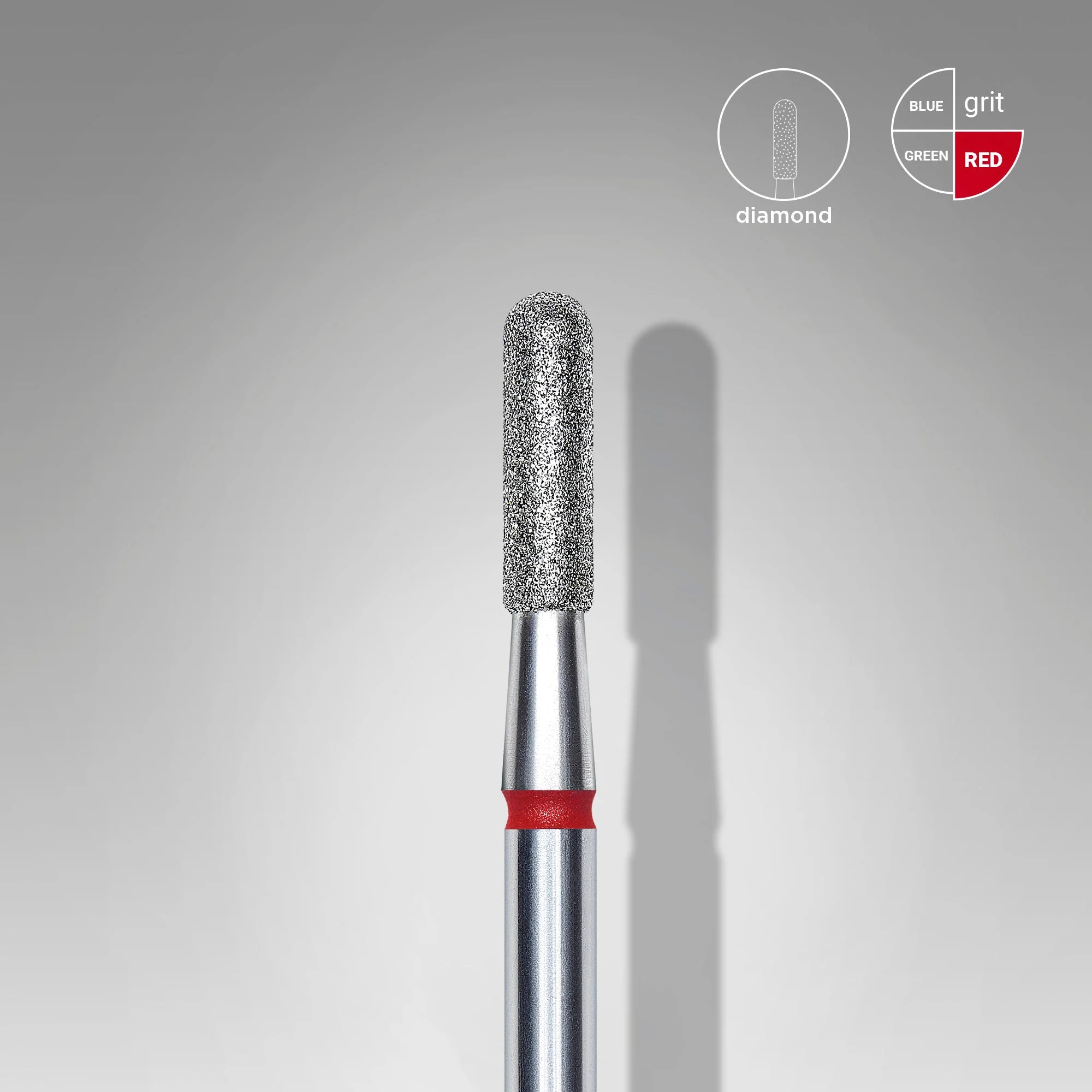 Diamond Nail Drill Bit Rounded Cylinder Red EXPERT Head Diameter 2,3 Mm / Working Part 8 Mm