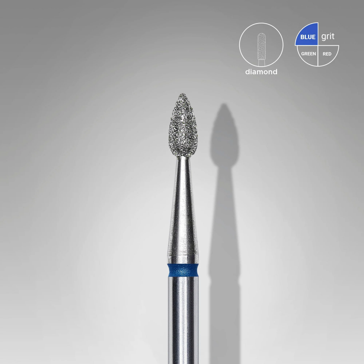Diamond Nail Drill Bit Drop Blue EXPERT Head Diameter 2,3 Mm / Working Part 5 Mm
