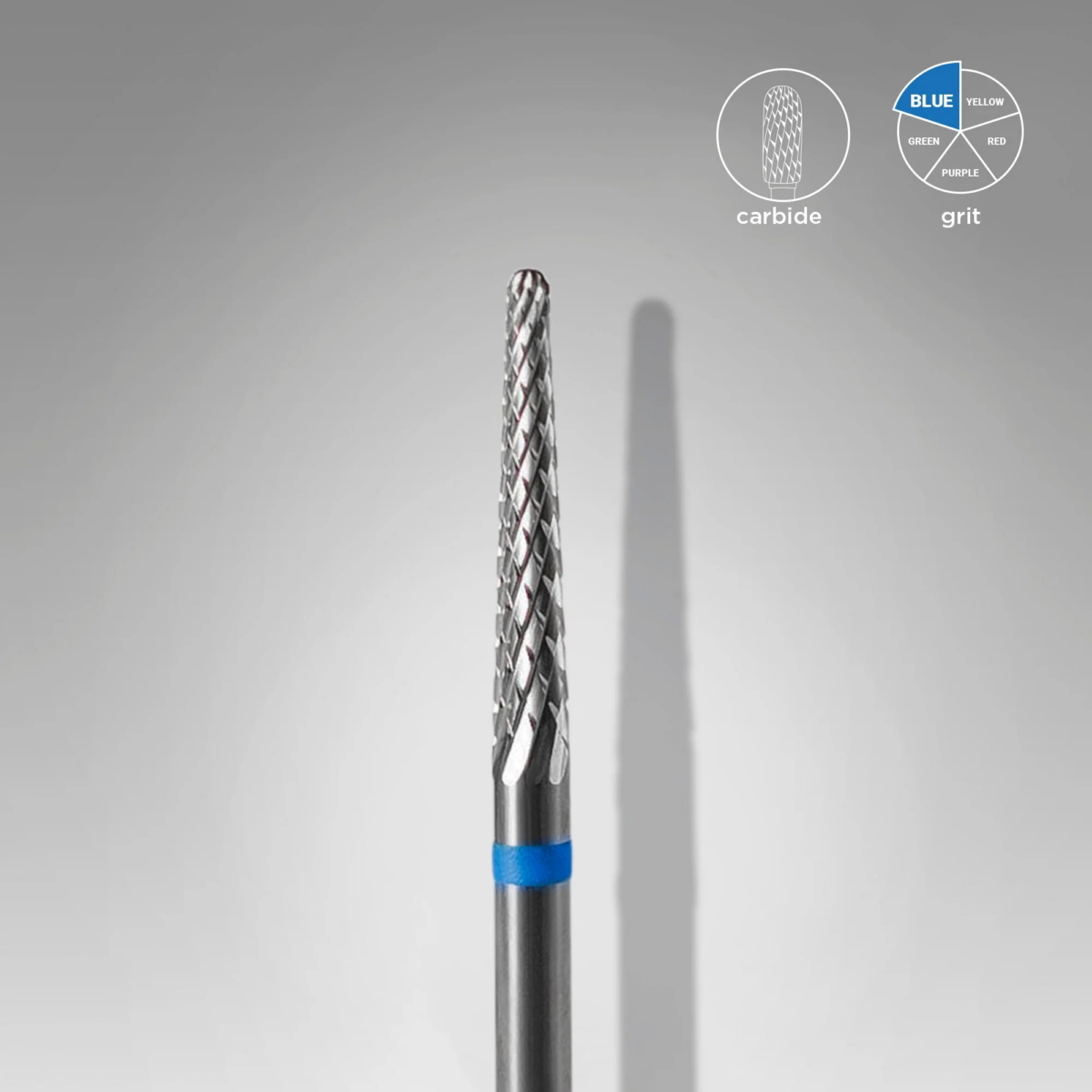 Carbide Nail Drill Bit Cone Blue EXPERT Head Diameter 2,3 Mm / Working Part 14 Mm