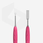 Manicure pusher Gummy with silicone handle UNIQ 11 TYPE 1 (straight flat and loop pusher) - Image 2
