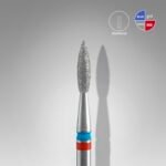 Diamond nail drill bit DUO flame red-blue EXPERT head diameter 2,1 mm / working part 8 mm
