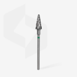 STALEKS EXPERT Carbide nail drill bit cone green, head diameter 6 mm, working part 14 mm - Image 2